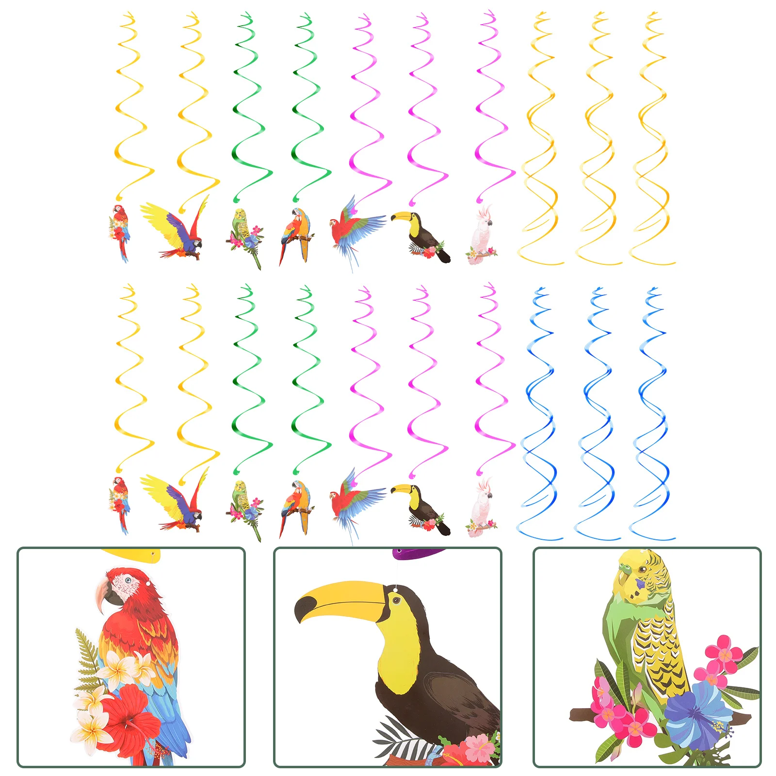

Banquet Supplies Jungle Decor Party Ornament Accessories Tropical Themed Pet Swirl Pendants Decoration Hanging Ornaments Swirls