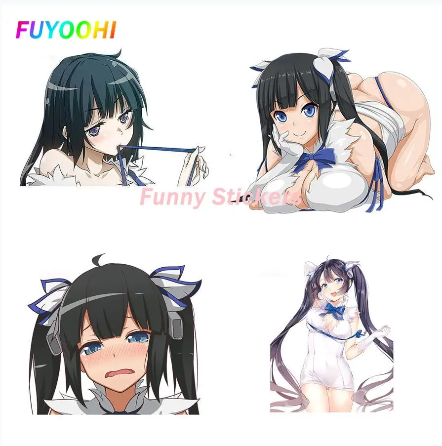 Наклейки FUYOOHI Play DanMachi Hestia, персональные аниме, защита от царапин, лобовое стекло, RV, Мультяшные мотоциклетные наклейки