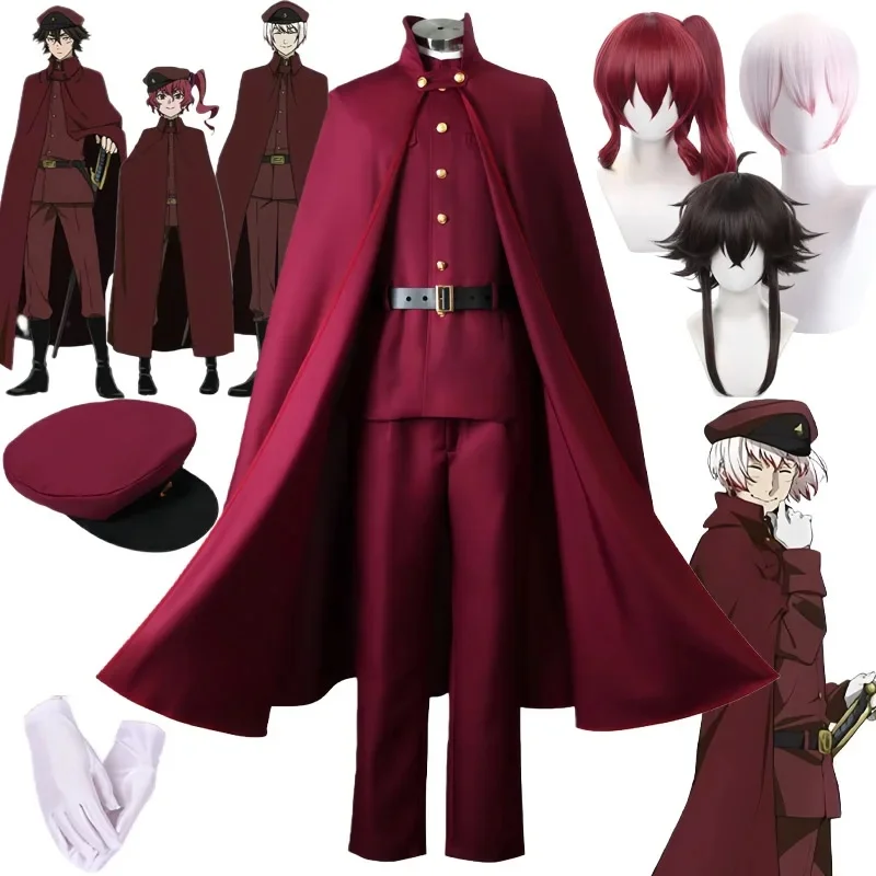 Фото Костюм Тэцуо Суэхиро, Сайгико Джоно, Теруко Окура из Bungo Stray Dogs, униформа для косплея, парик, аниме, Хэллоуин, вечеринка №3