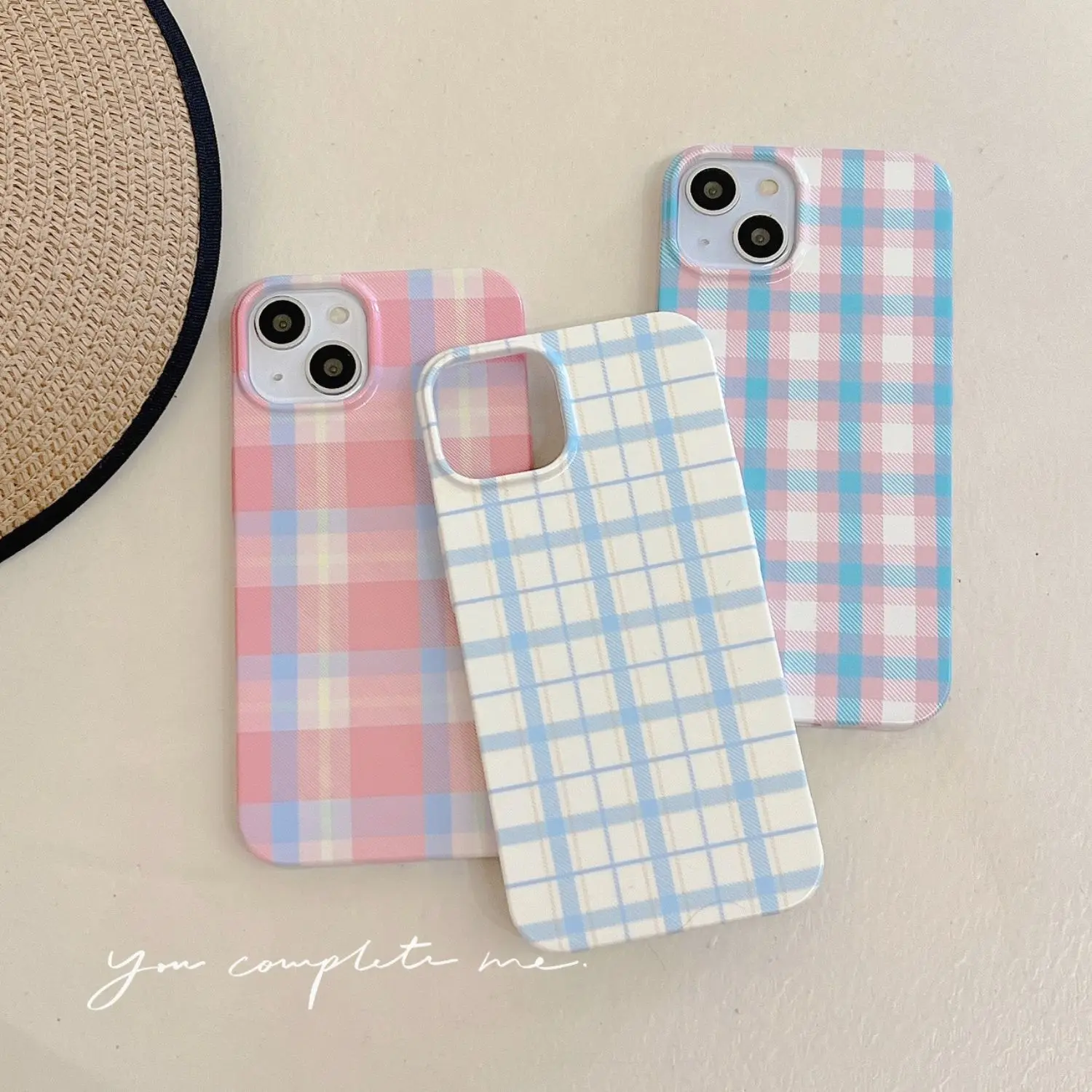 

Japanese simple plaid film shell suitable for iPhone13promax Apple 12 mobile phone case new 11 anti-fall all package