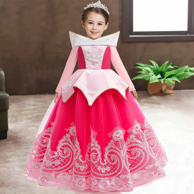 

Новейшее платье Авроры, Детский костюм красавицы для сна для девочек, костюм Авроры, костюм для вечеринки, косплей, платье Авроры, детская од...