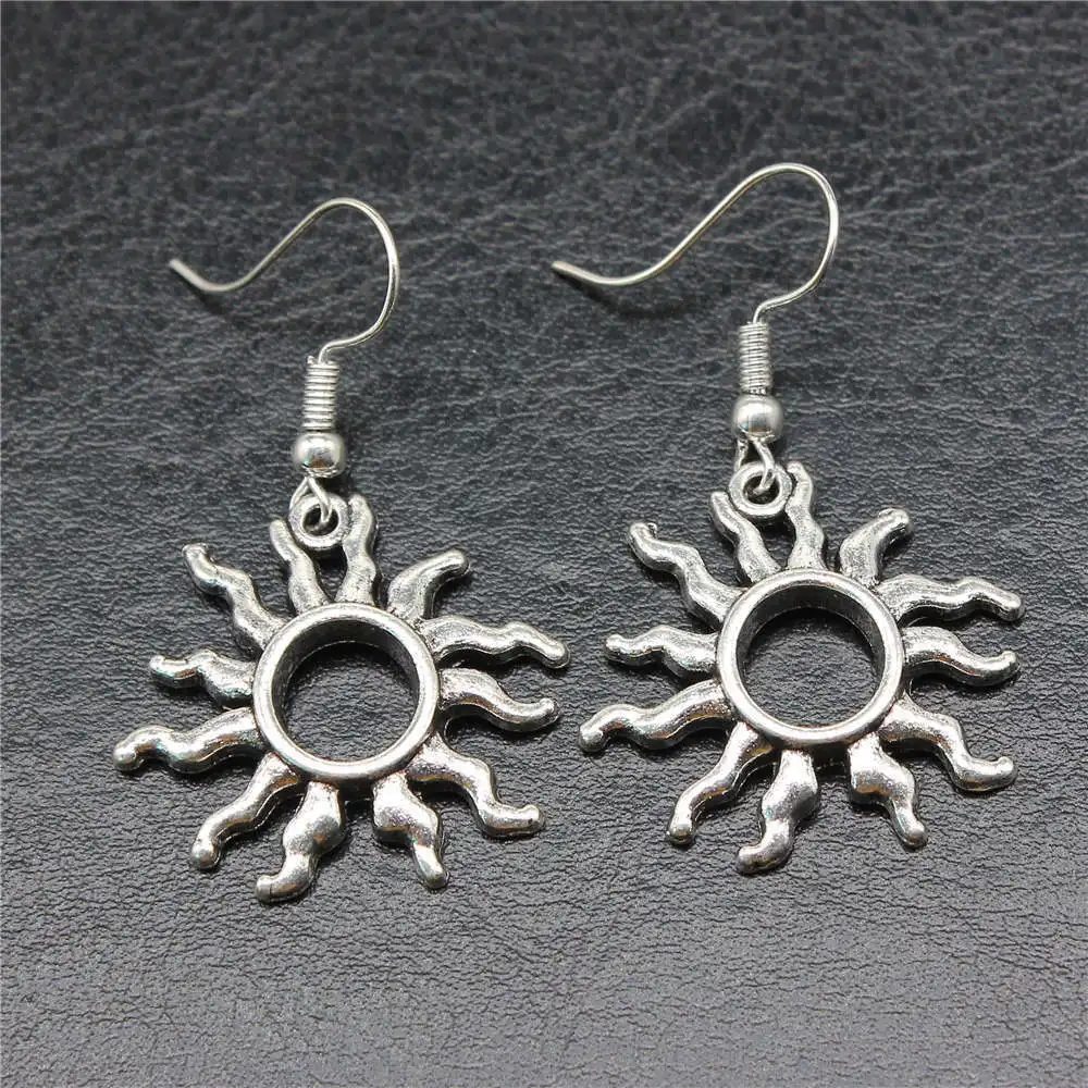 Размер серьги 18x19 мм украшения солнце снежинки ювелирные изделия висячие сделай