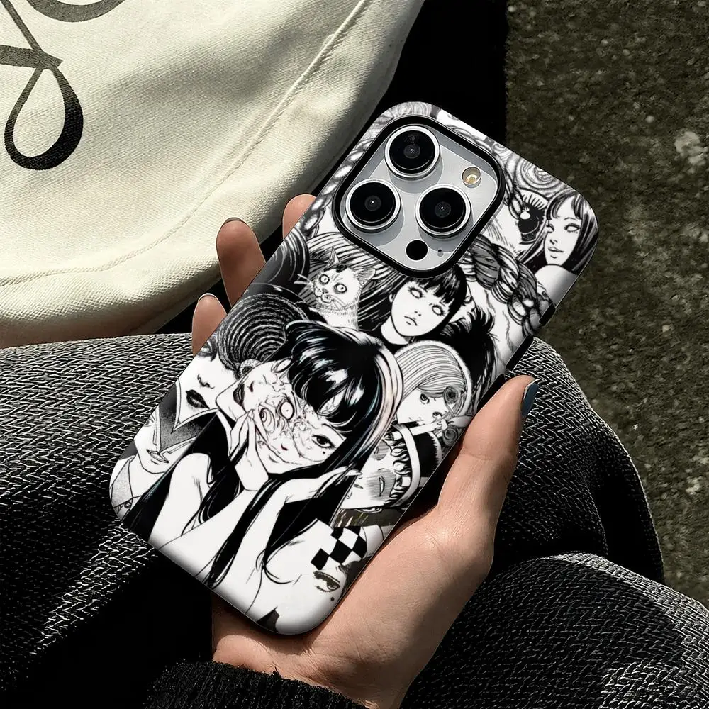 Фото Чехол для телефона J-Junji Ito t-Terror Anime для iPhone 17 16 15 14 13 12 11 Pro Max Air, двухслойный, противоударный защитный чехол №3