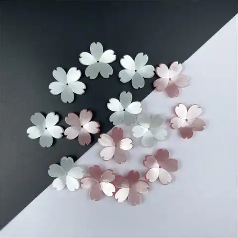 New acrylic beads with imitation of shells, charming connectors for flowers from acetic acid for independent manufacture with ...