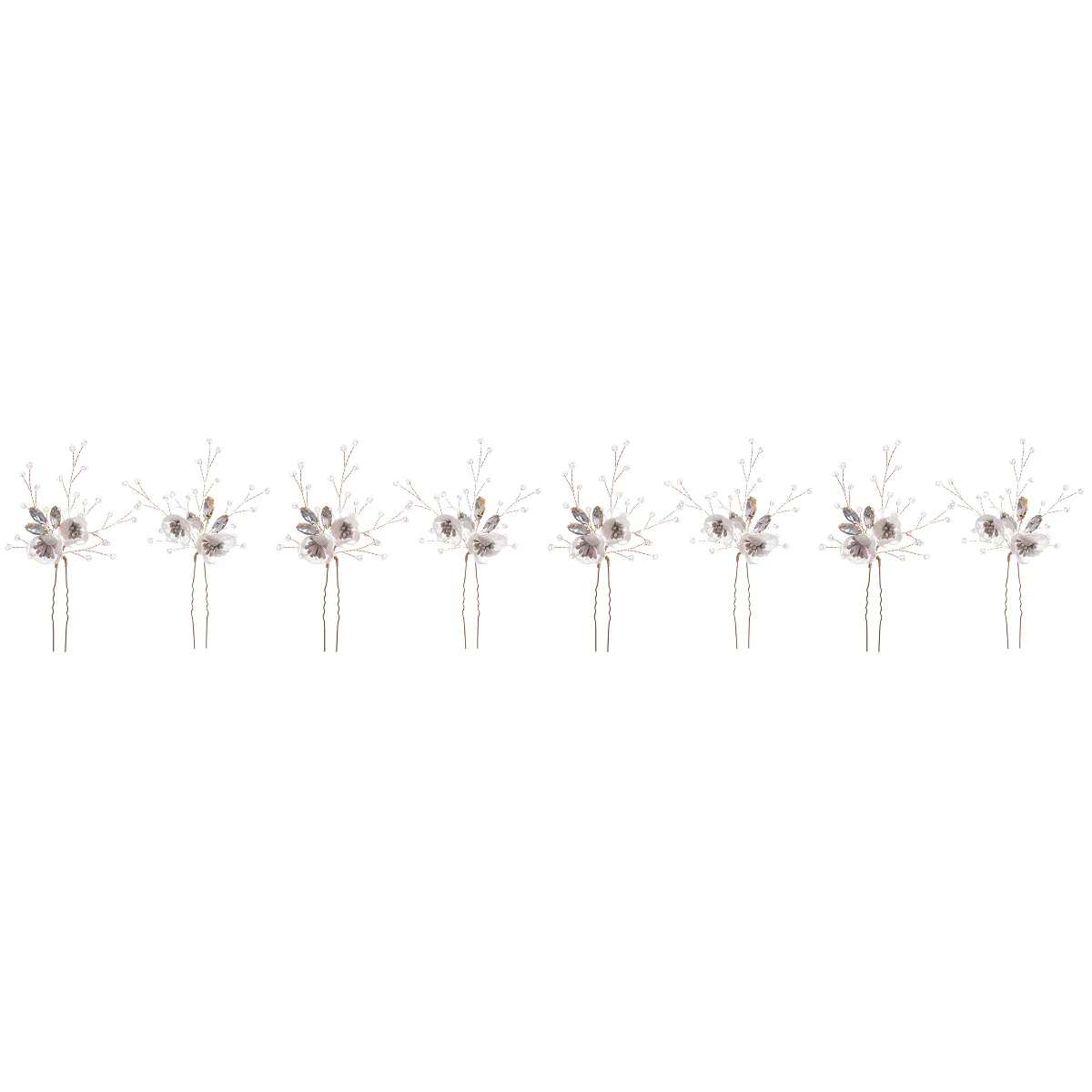 

8 Bride Hairpins Wedding Hair Forks Flower Bud Hairpins Hair Styling Tools