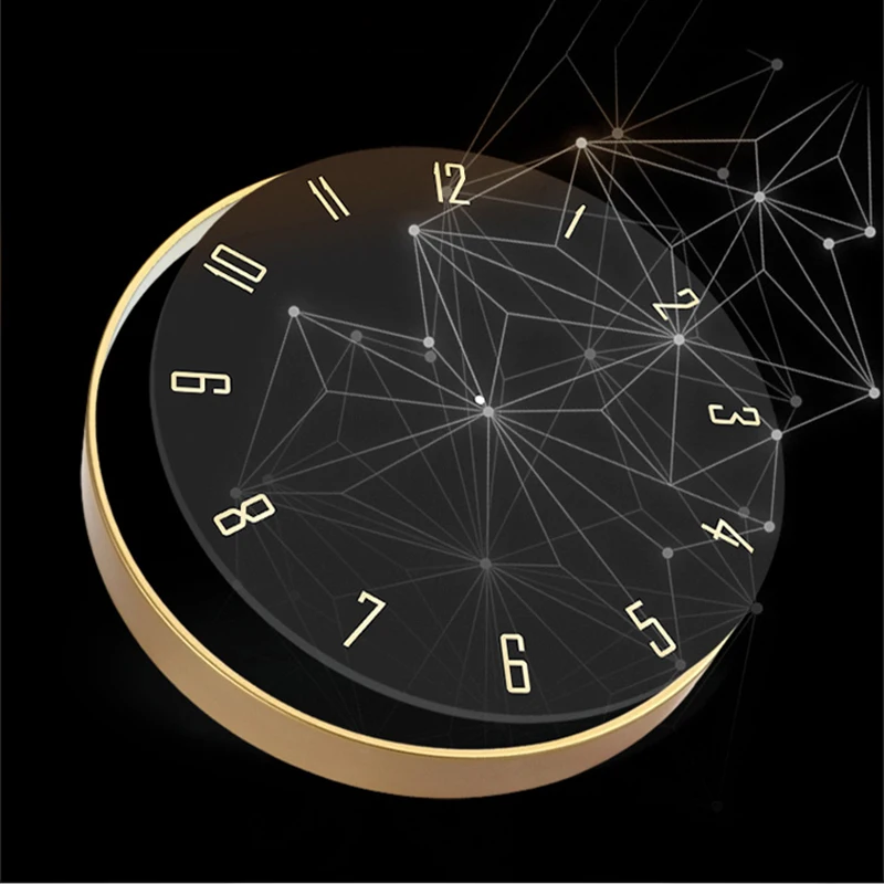 Скандинавские бесшумные черные настенные часы кварцевые простые для гостиной