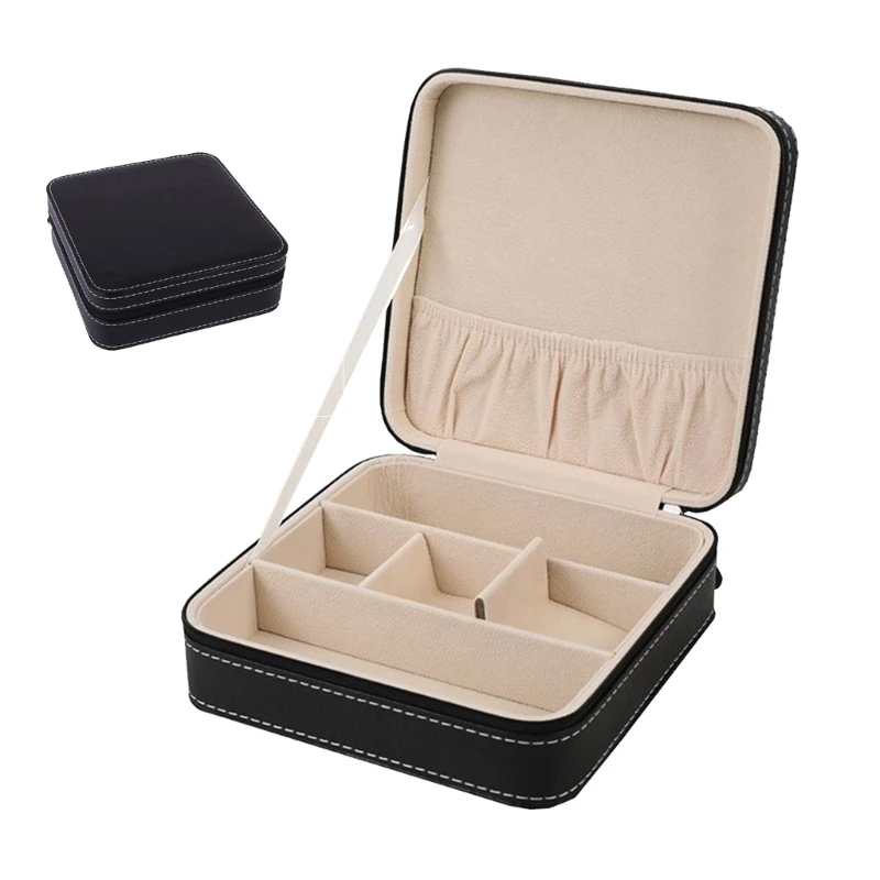

Large-capacity Sunglasses Organizer Collector Separated Leather Sunglasses Cases Portable Eyeglasses Zipper Storage Box