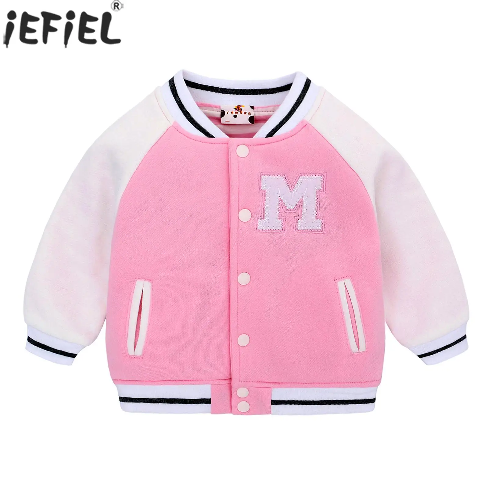 

Baby Girls Long Sleeve Baseball Uniform Outerwear Letter Print Spring Autumn Jacket Casual Preppy Style Coat Tops Streetwear