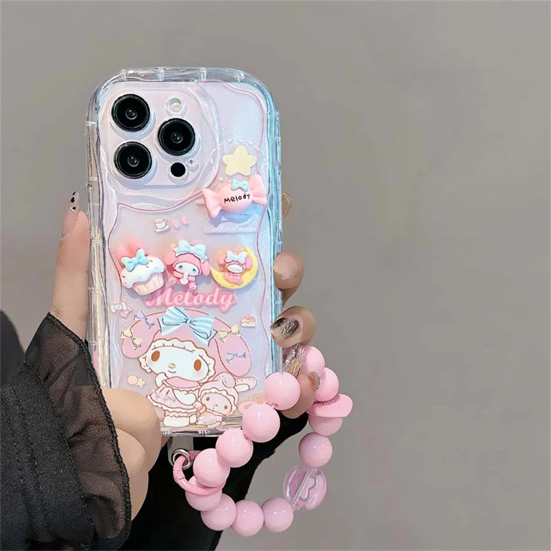 Фото Чехол-браслет с 3D-куклой My Melody Cinnamoroll для VIVO V70 FE V60 V50 V40 Lite V30 V30E V29E V27E V25E V23E V27 V25 Y05 Y400 Pro №4