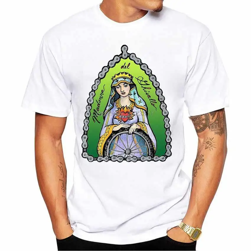 

Забавная Мужская велосипедная футболка Madonna Del Ghisallo - The Patron Saint Of футболка "Велоспорт", дизайнерские футболки для велосипеда, крутые топы для ...