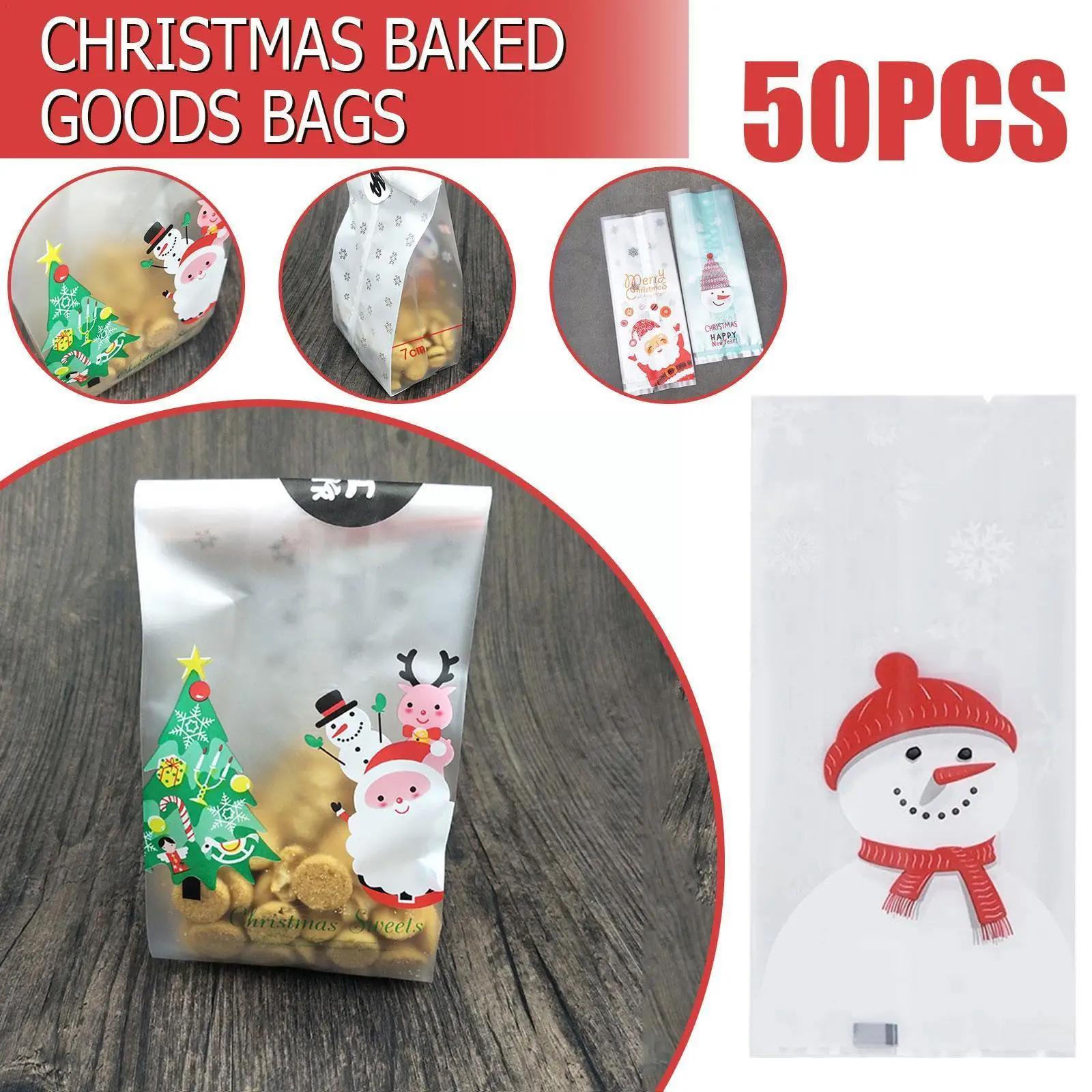 

Christmas Gift Bag Transparent Plastic Bags For Xmas Home Presents Candies Cookies Store Sale Gift Cookies Wrapping Bags B6e2