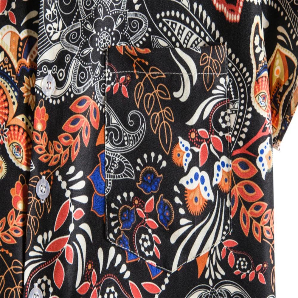 Summer 2022 Men Hawaiian Shirts Harajuku Blouse Fashion Printed Short-sleeved Beach Top Tee Men's Clothing 3XL