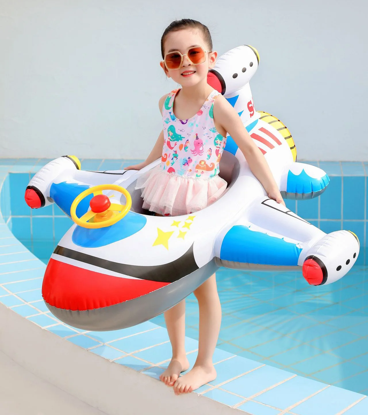 

Новый самолёт надувной плавающий бассейн плавательный круг детское сиденье с рулевым колесом Летняя Пляжная Вечеринка бассейн игрушки