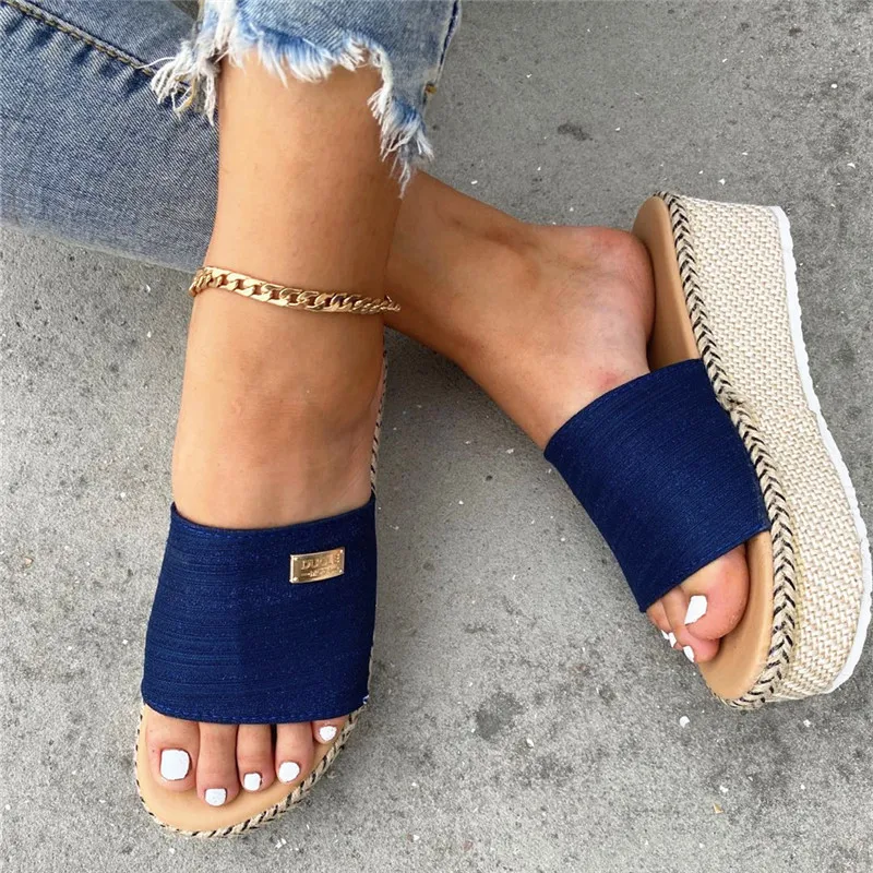 

Womens High Heels Sandal Thick Bottom Casual Shoes Ladies Leisure Summer Wedges Sandals Woman Shoes Women Platform Mules Slipper