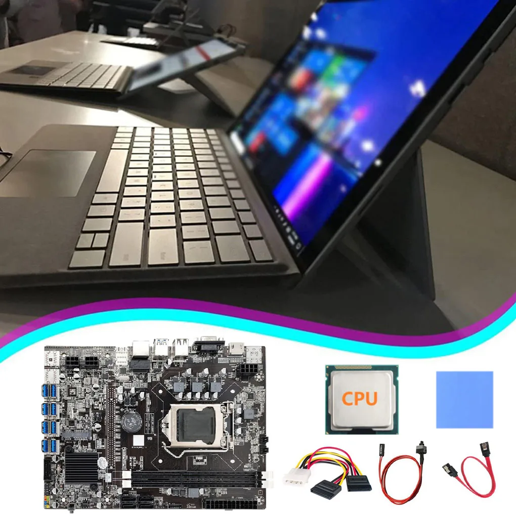 Conjunto B75 Placa-mãe Computadores Acessórios Estável Desempenho Interruptor Cabos Ferramentas Mineiro Modificação Acessórios para pc 1