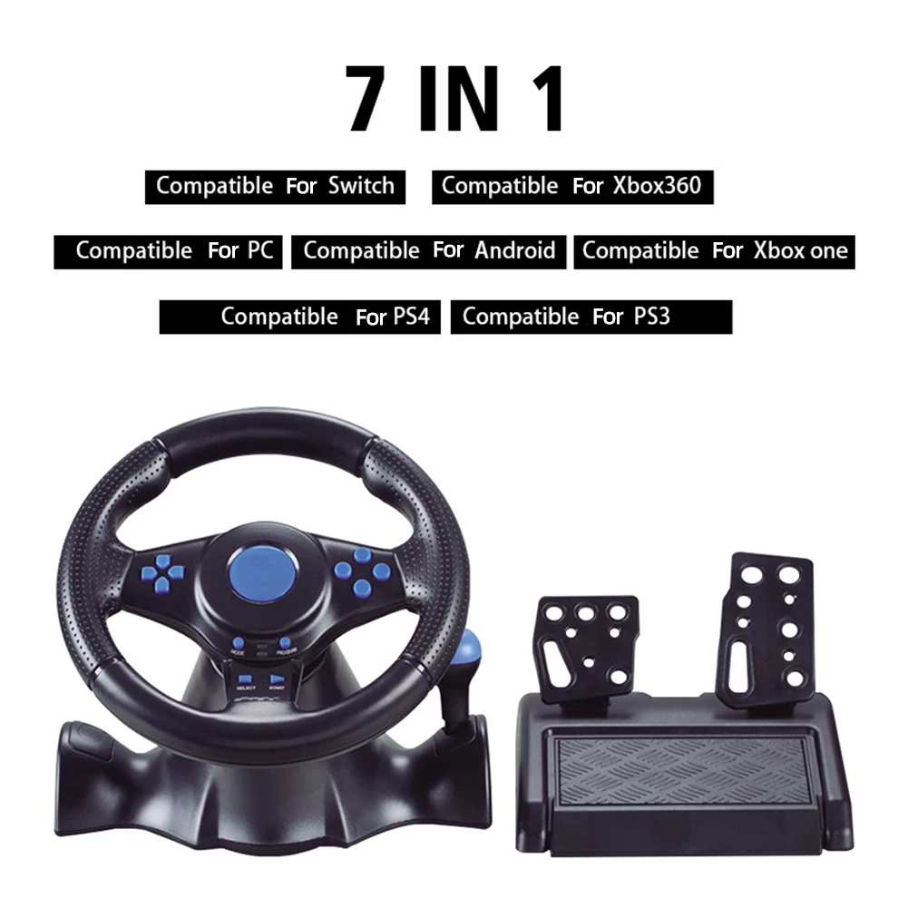 

Racing Wheel & Pedals Dual Clutch Launch Control Racing Simulator Steering Wheel for Switch/Xbox One/360/PS4/PS2/PS3/PC