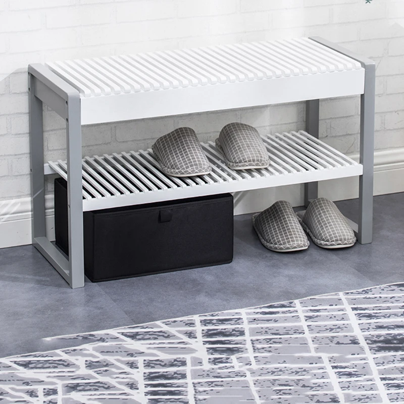 

Black Bamboo Shoe Rack Bedroom Simple Dust Proof Portable Entryway Shoe Cabinets Multilayer Modern Szafka Na Buty Furniture