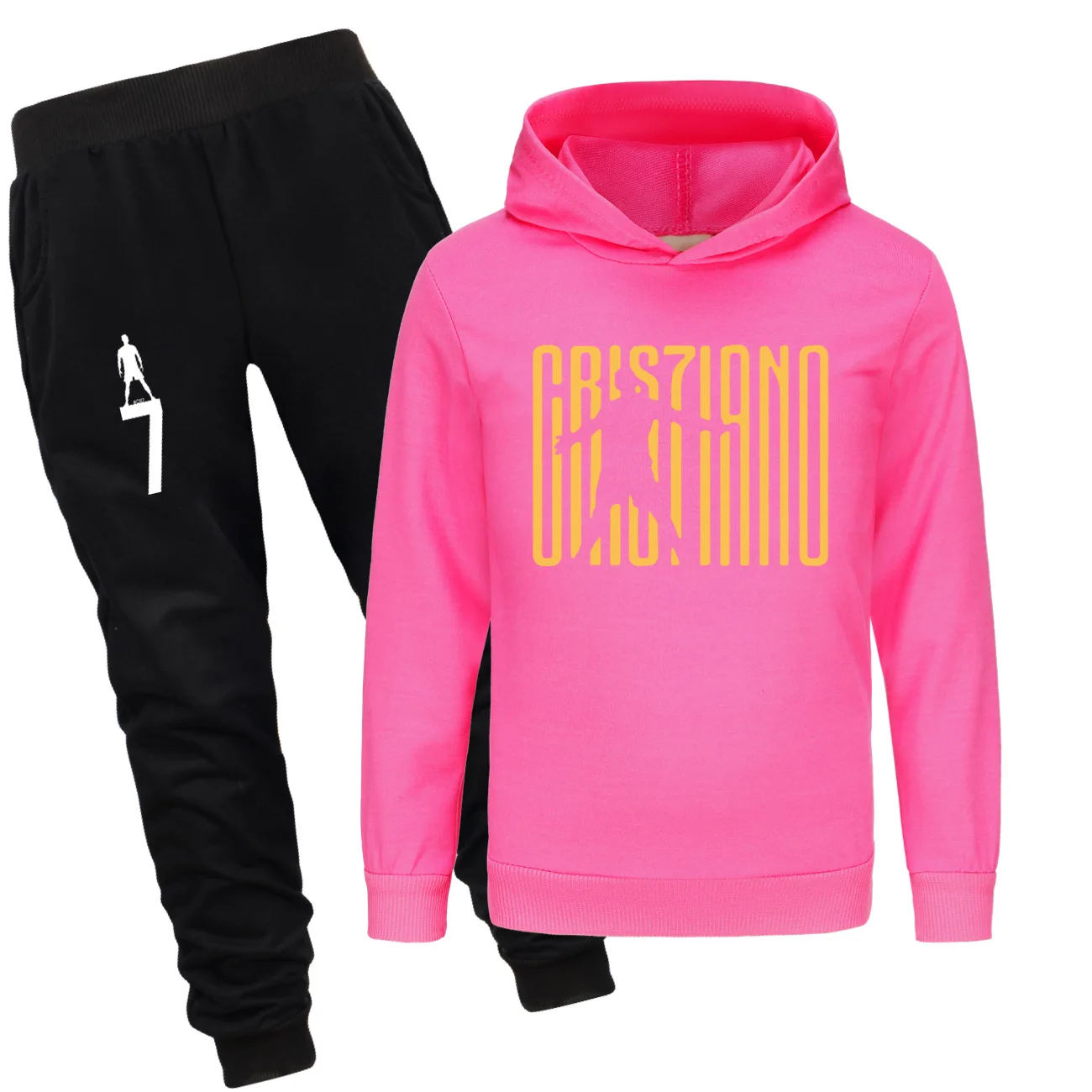 New The Best FIFA Men's Player Autumn Kid Long Sleeves Hoodies Set Boys Football CR7S Print Sweatershirt Baby Girl Costume