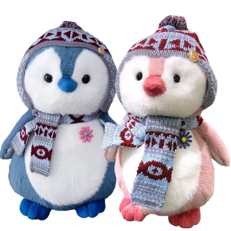 

Плюшевый шарф с мультяшными животными, шапка, одежда, пингвин, кукла, игрушки, милые пушистые волосы, пингвин, плюшевые игрушки, мягкие игрушки для детей, рождественский подарок