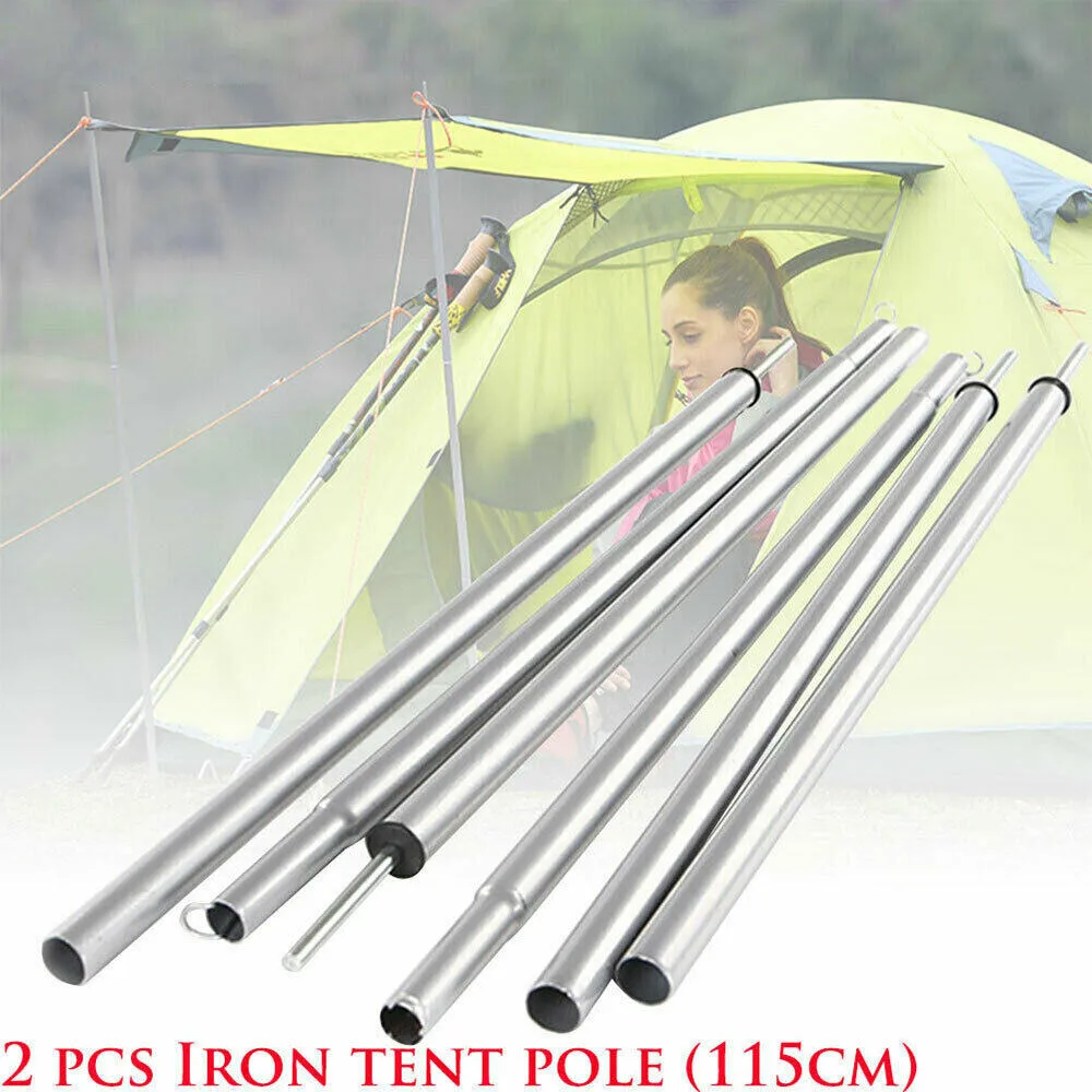 Tarp Poles Canopy Iron Awning Frame Camping Tent Accessories