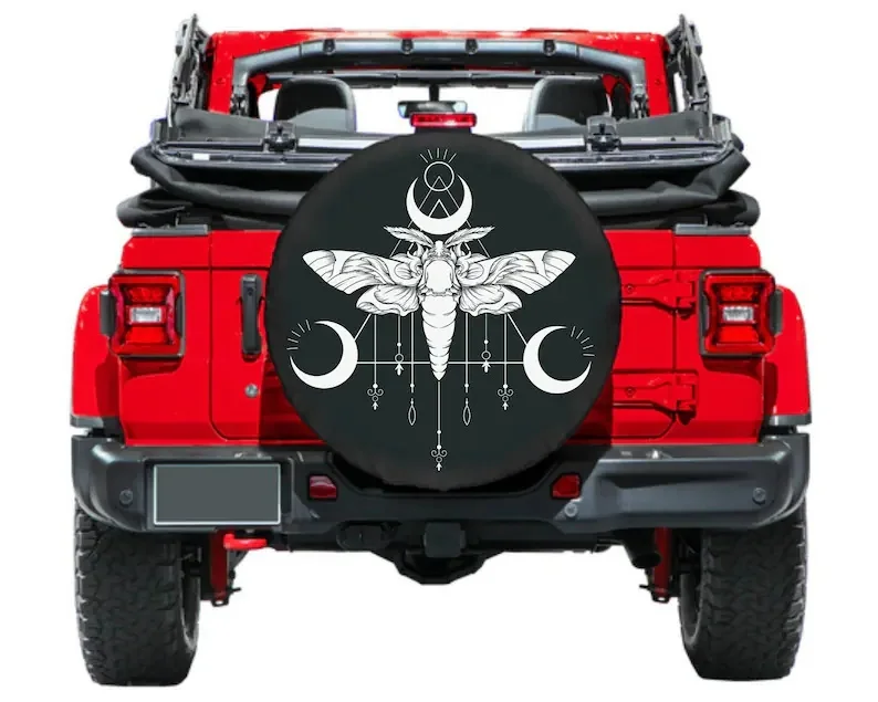 

Celestial Spare Tire Cover, Gothic Car Accessory, Moth Spare Tire Cover, Jeep girl Jeep Tire Cover, Gothic Car accessories,