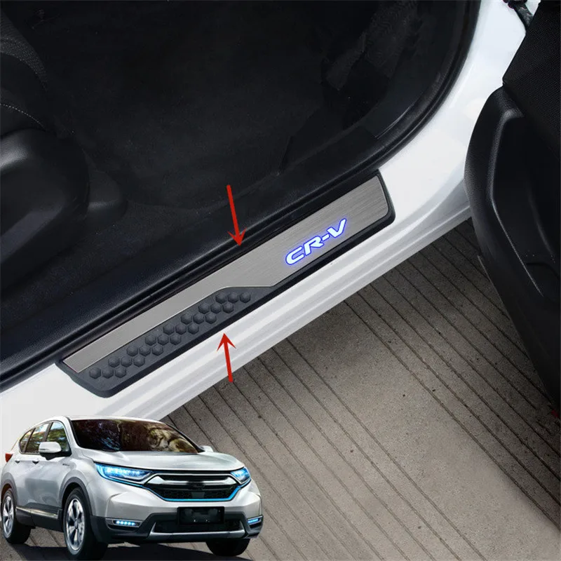 

Для Honda CR-V 2017-2021 автомобильная светодиодная Защитная Накладка на порог, защита на порог двери, приветственная педаль, защита от царапин, авто...