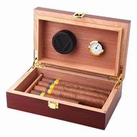 handmade cigar humidor wood holds desktop box portable hygrometer and humidifier front mount clasp lock fit 10 20 cigars