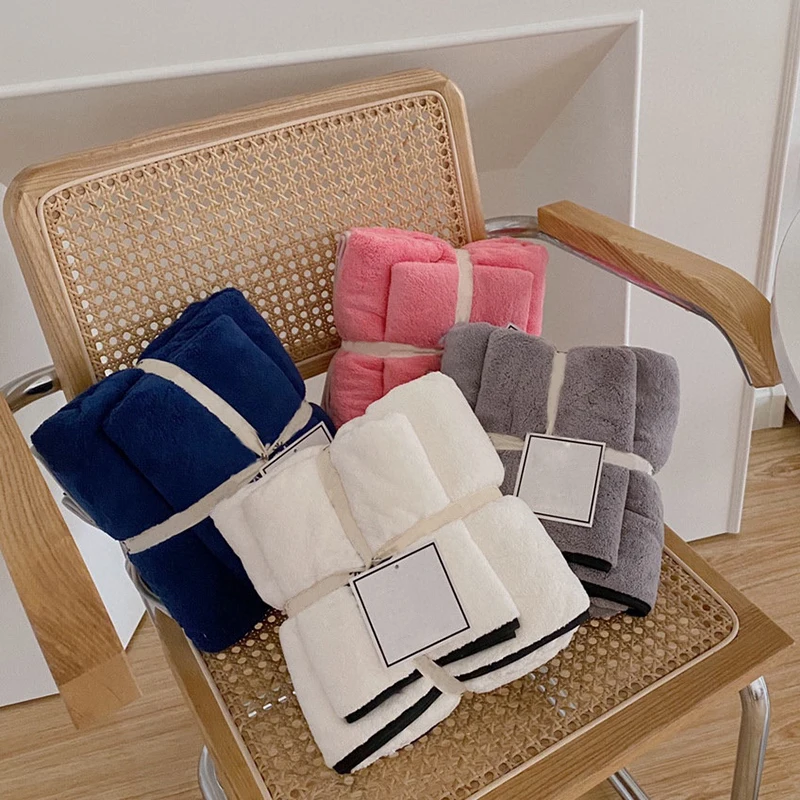 1 комплект Брендовое однотонное Впитывающее пляжное полотенце из кораллового