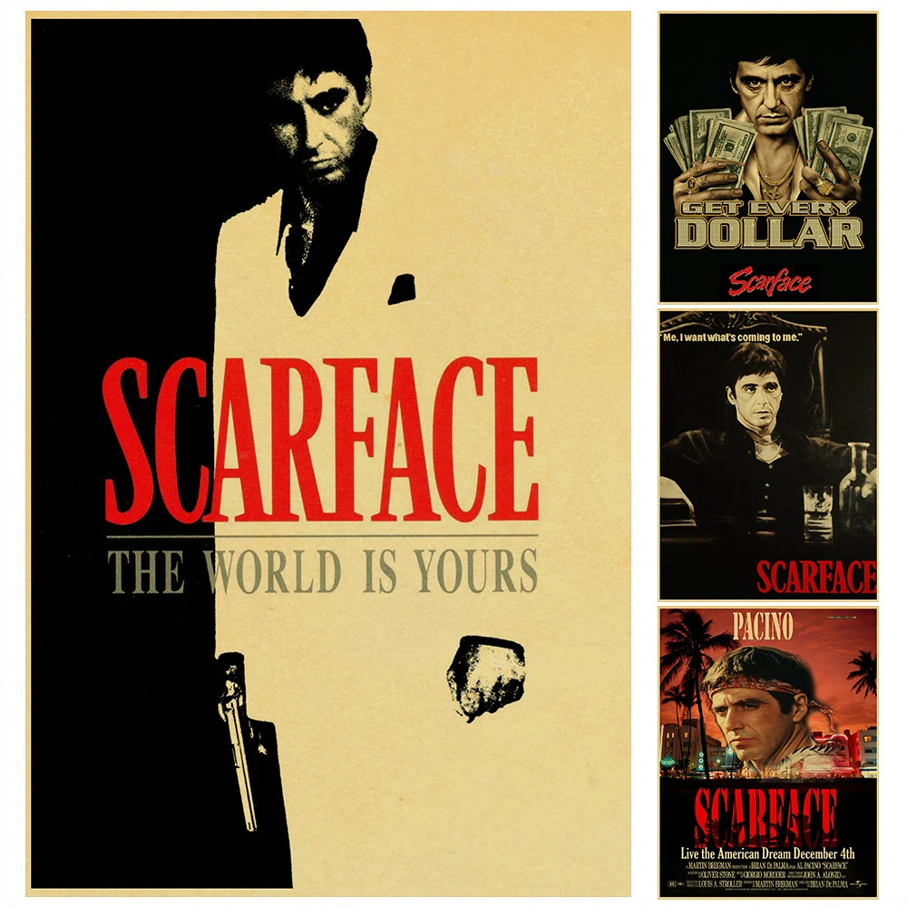 

Classic Movie Scarface Collection Vintage Print Art Canvas Poster For Living Room Decor Home Wall Picture