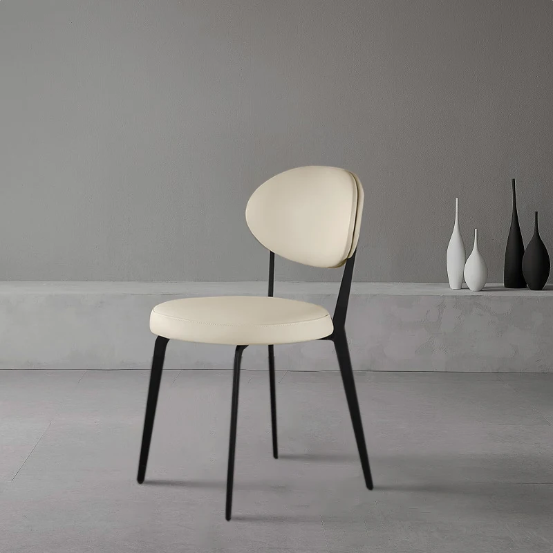 

Italian Restaurant Chair Carbon Steel Frame Kitchen Chair High Elastic Sponge Computer Chair Double Backrest Furniture for Home