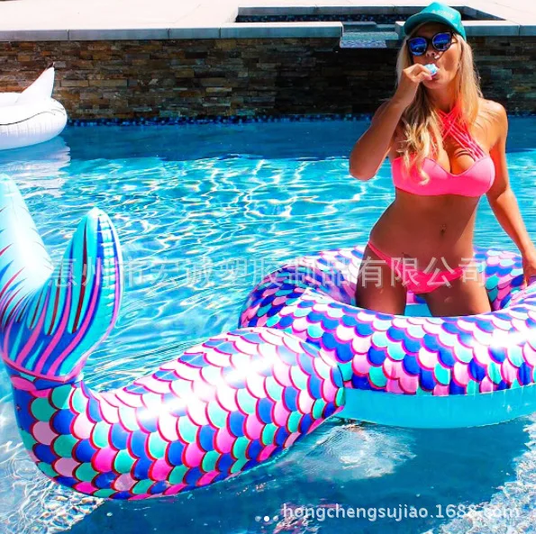 Inflatable fish tail adult swimming ring mermaid inflatable large inflatable swimming ring