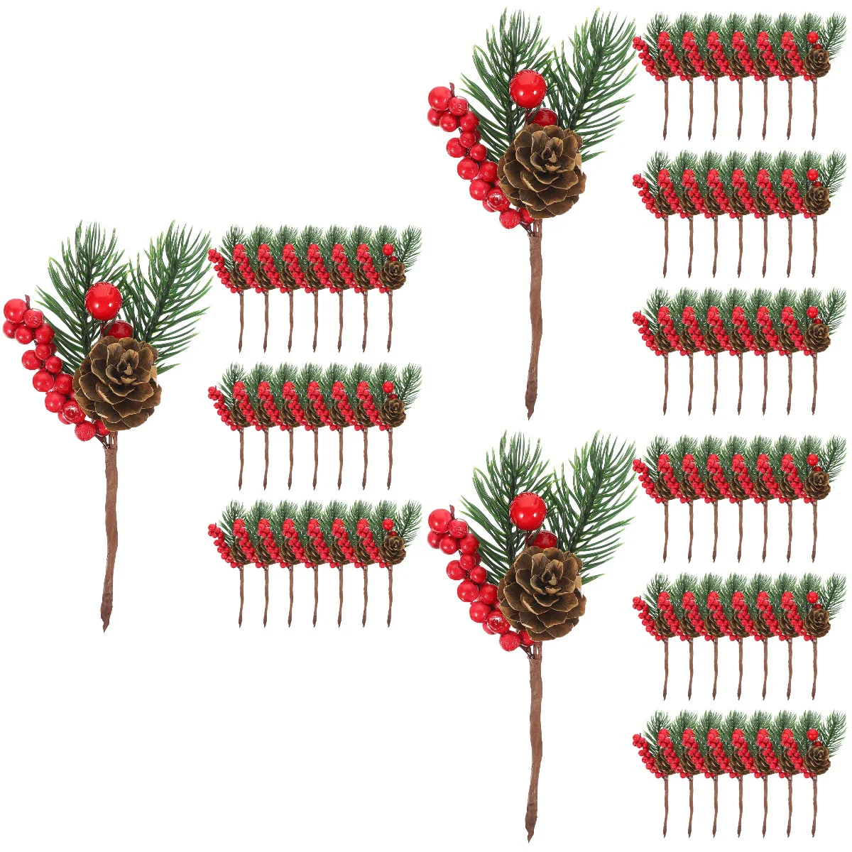 

30 Pcs Artificial Pine Cone Photo Props Holiday Picks Berry Xmas Branches Desktop Adornment Foam Christmas Gift
