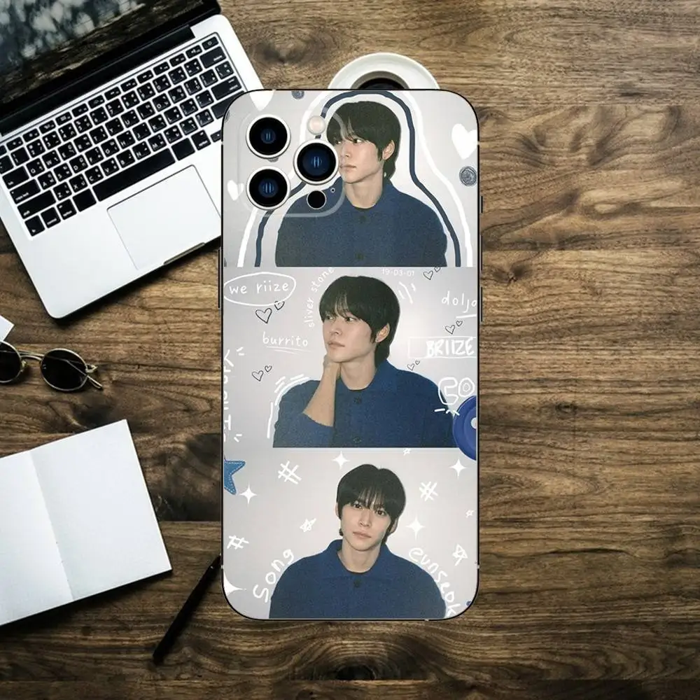 Фото Чехол для телефона Kpop-R-Riize Wonbin для iPhone 16,15,14,13,12,11,XS,XR,X,8,7,Pro,Max,Plus,mini, силиконовый черный чехол №4