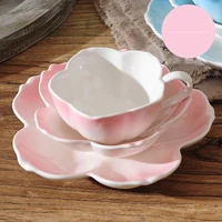 creative flower coffee cup set porcelain mate bone china modern tea coffee cup set cute gift box tazas de cafe teaware
