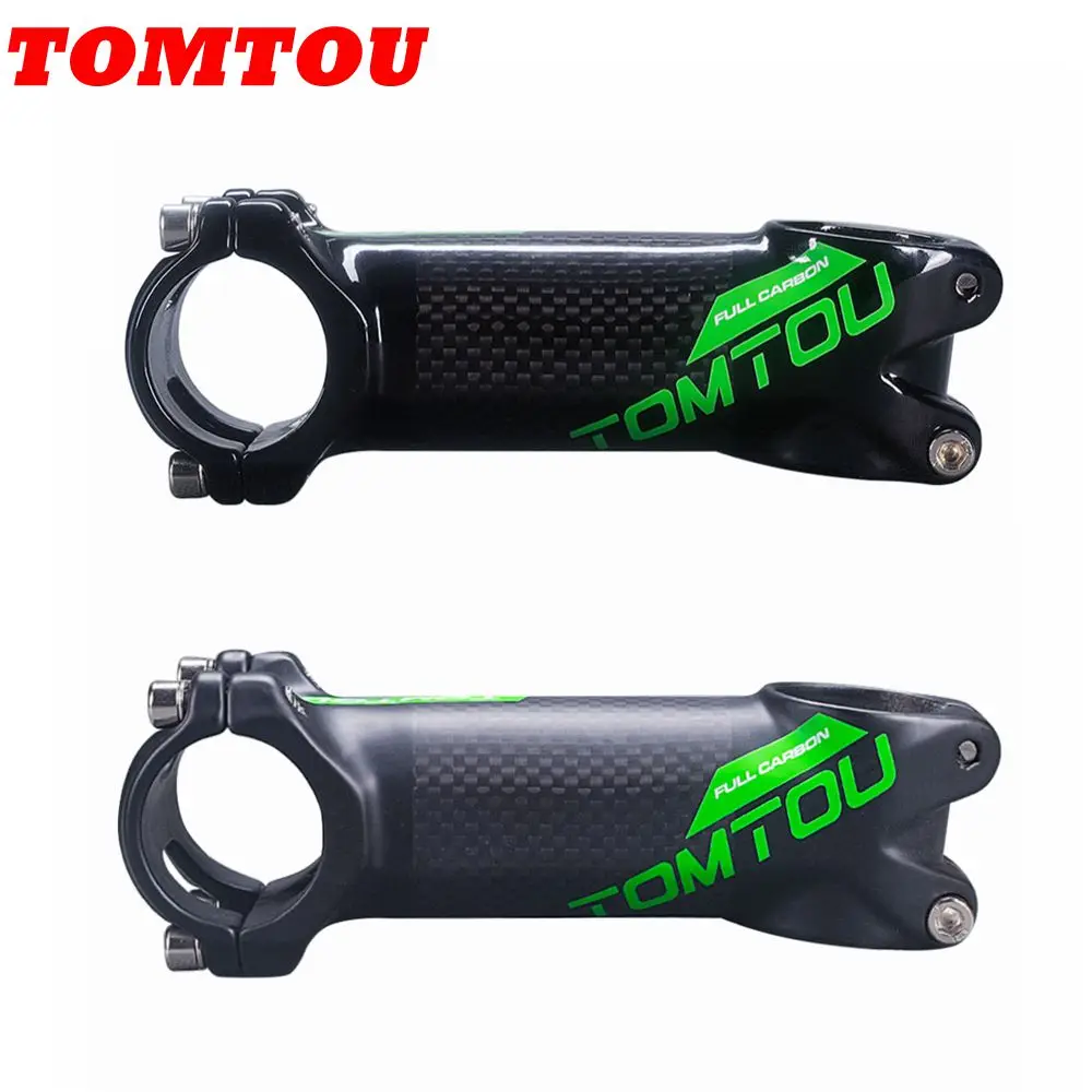 

TOMTOU Bike Stem Bicycle Parts 3K Carbon + Aluminum 31.8mm Angle 6 Degrees 60/70/80/90/100/110/120mm Green Glossy Matte