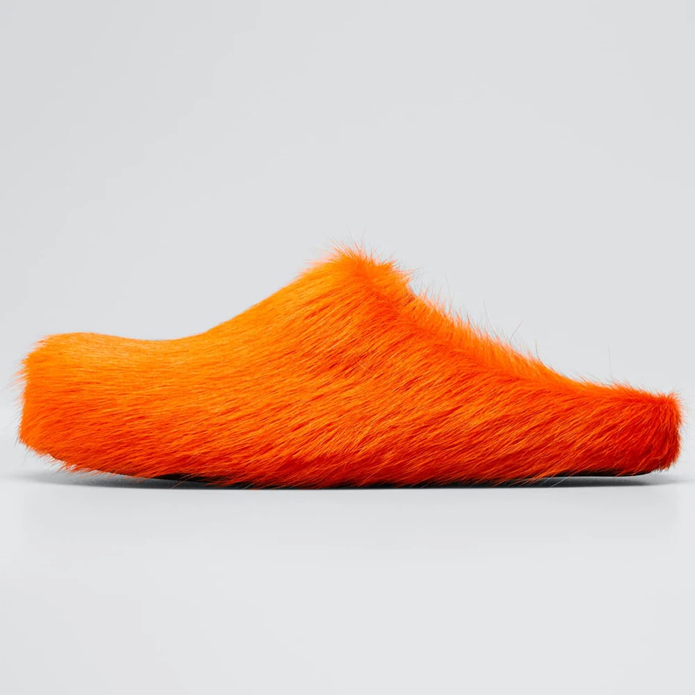 Italian Luxury Brand New Fashion Horse Hair Slippers 2023 Summer Luxury Fur Sandals Runway Fashion Horse Hair Shoes