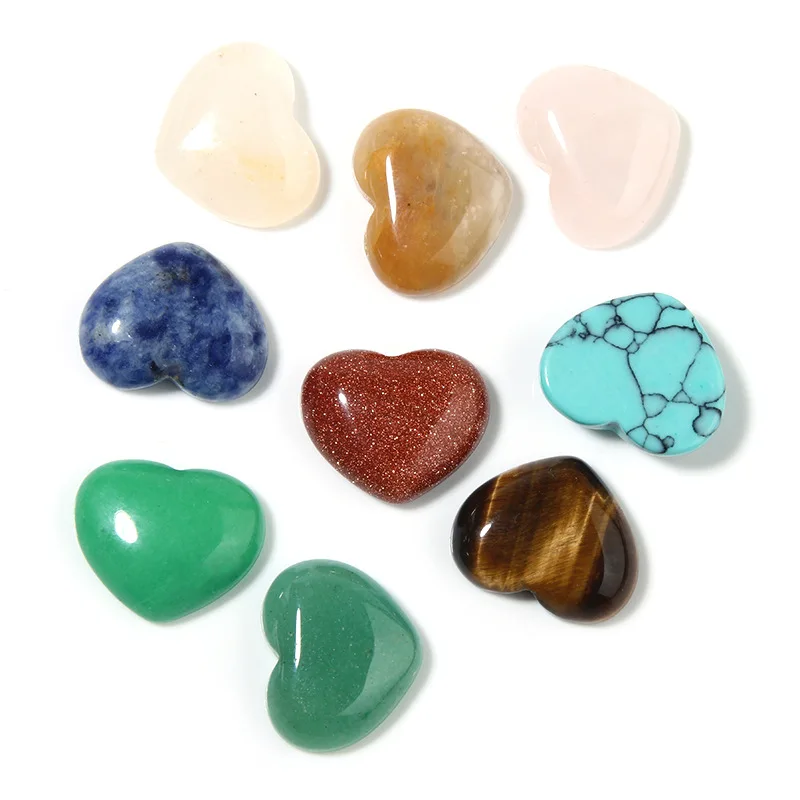 

5pcs Natural Agates Stone Beads Heart Shape Tiger Eye Stone Cabochons Loose Bead for Jewelry Making DIY Necklace Accessories