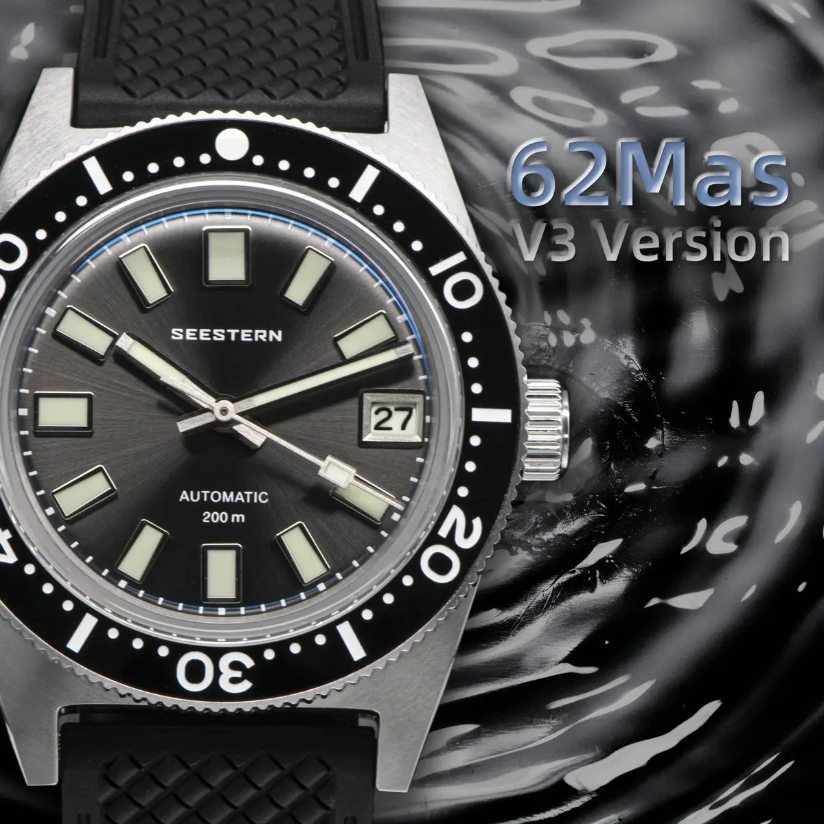 Цена Оригинальные часы SEESTERN 62MAS Diver's, диаметр 37 мм, Nh35 автоматические механические наручные часы, водонепроницаемые светящиеся колесо, ретро Pr