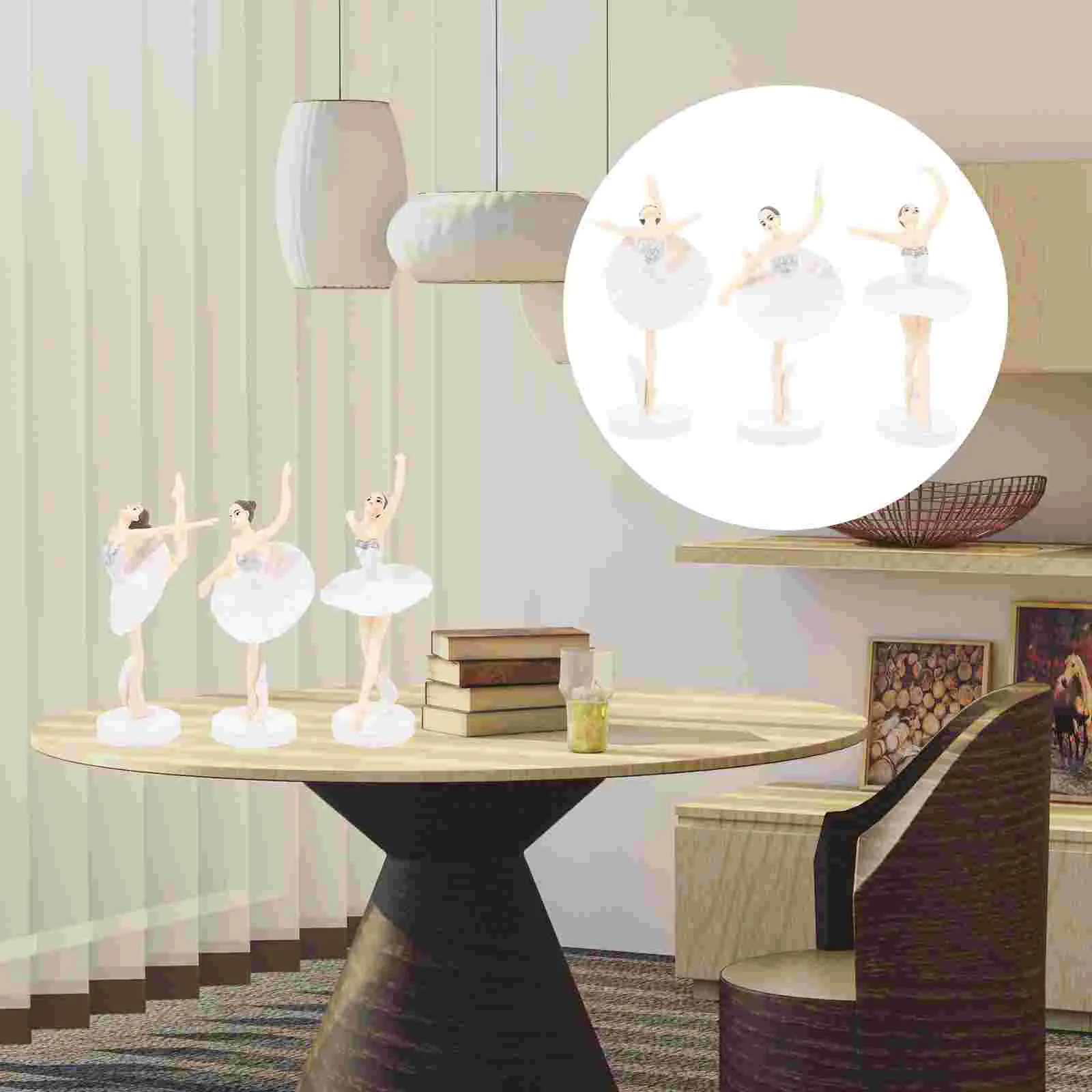 

3 PCS Desk Decoration Ballet Statue Sculpture Desktop Ornament Figure Dancer Figurines Dancer Sculpture Ballet Figurines