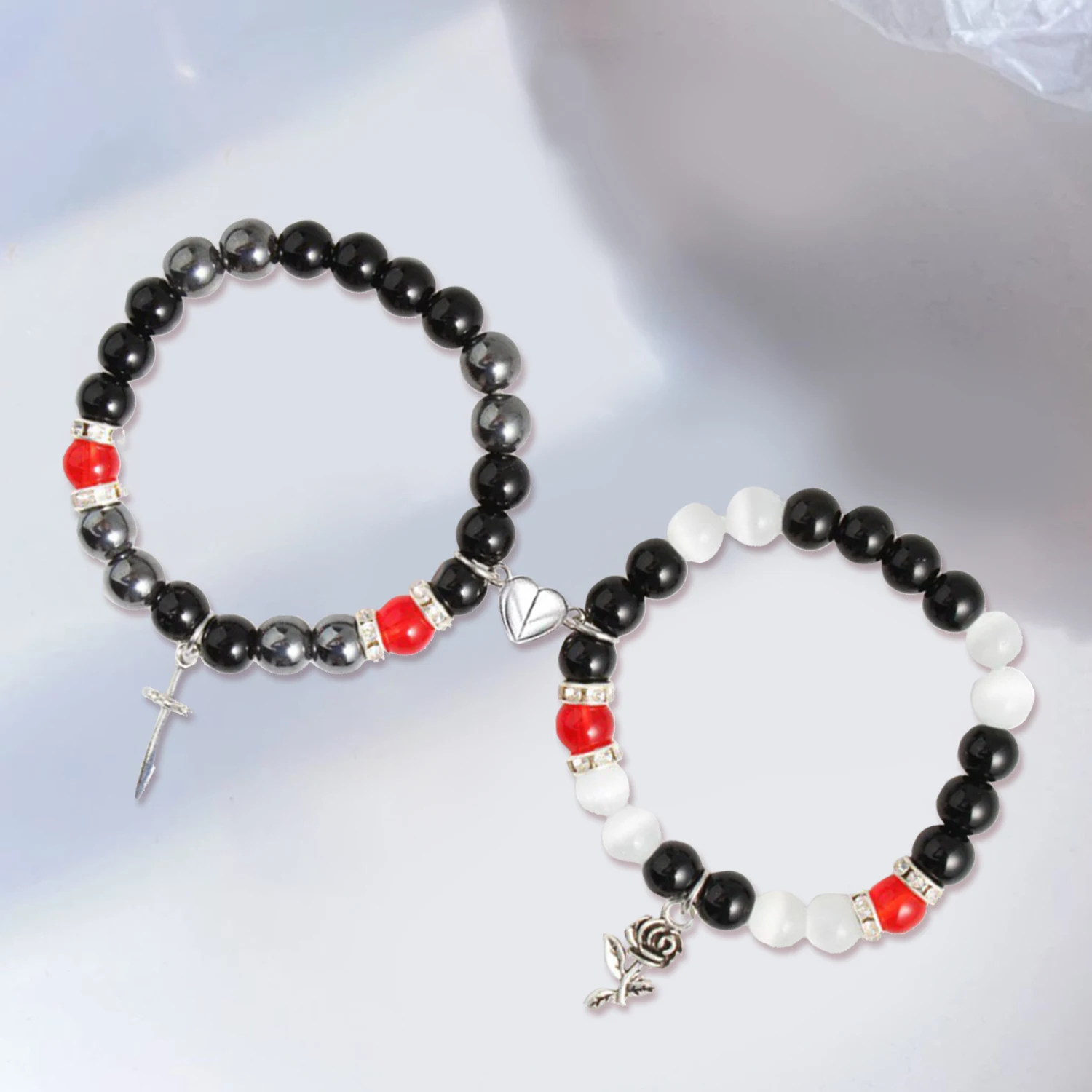 Магнитные браслеты для пар креативный дизайн на Хэллоуин любящее сердце веревка