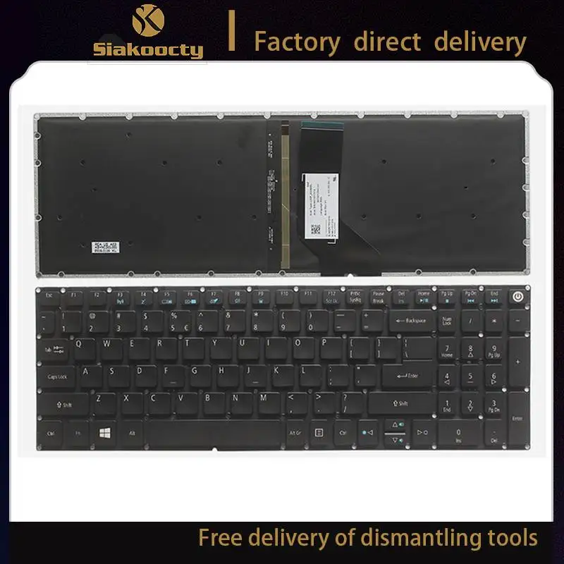 

Siakoocty new US keyboard for Acer Aspire E5-573 E5-573T E5-573TG E5-573G E5-722 US laptop keyboard with backlight