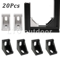 20pcs blacksilver aluminum right angle bracket for building industrial aluminum frame structures hardware accessories
