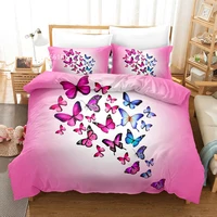 butterfly bedding set 3d print beautiful animals duvet cover comfortable soft bedspread pillowcase 23 pieces colorful cartoon