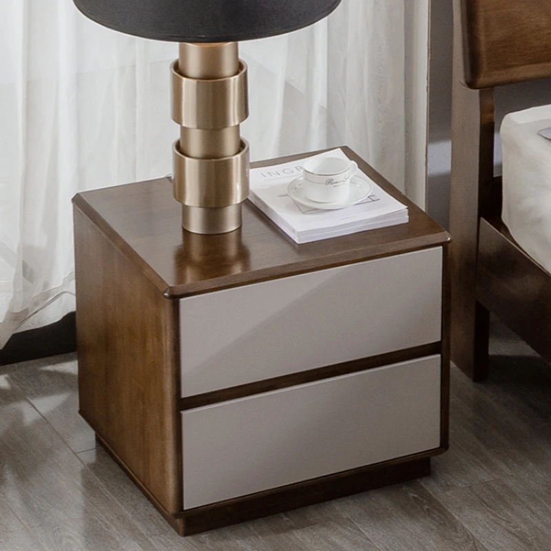 

Modern Simple Solid Wood Nordic Nightstand Bedroom Small Bedside Tables Minimalist Lacquered Low Muebles Home Furniture WKNS