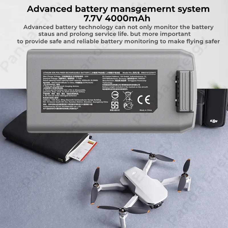 

1-4 упаковка оригинальный DJI Mavic Mini 2 Intelligente флуоресцентный аккумулятор, 4000 мА · ч er400 литий-полимерный аккумулятор для дрона DJI Mini 2,