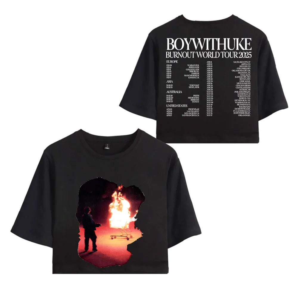 Boywithuke винтажная укороченная футболка 90-х годов модные топы с круглым вырезом