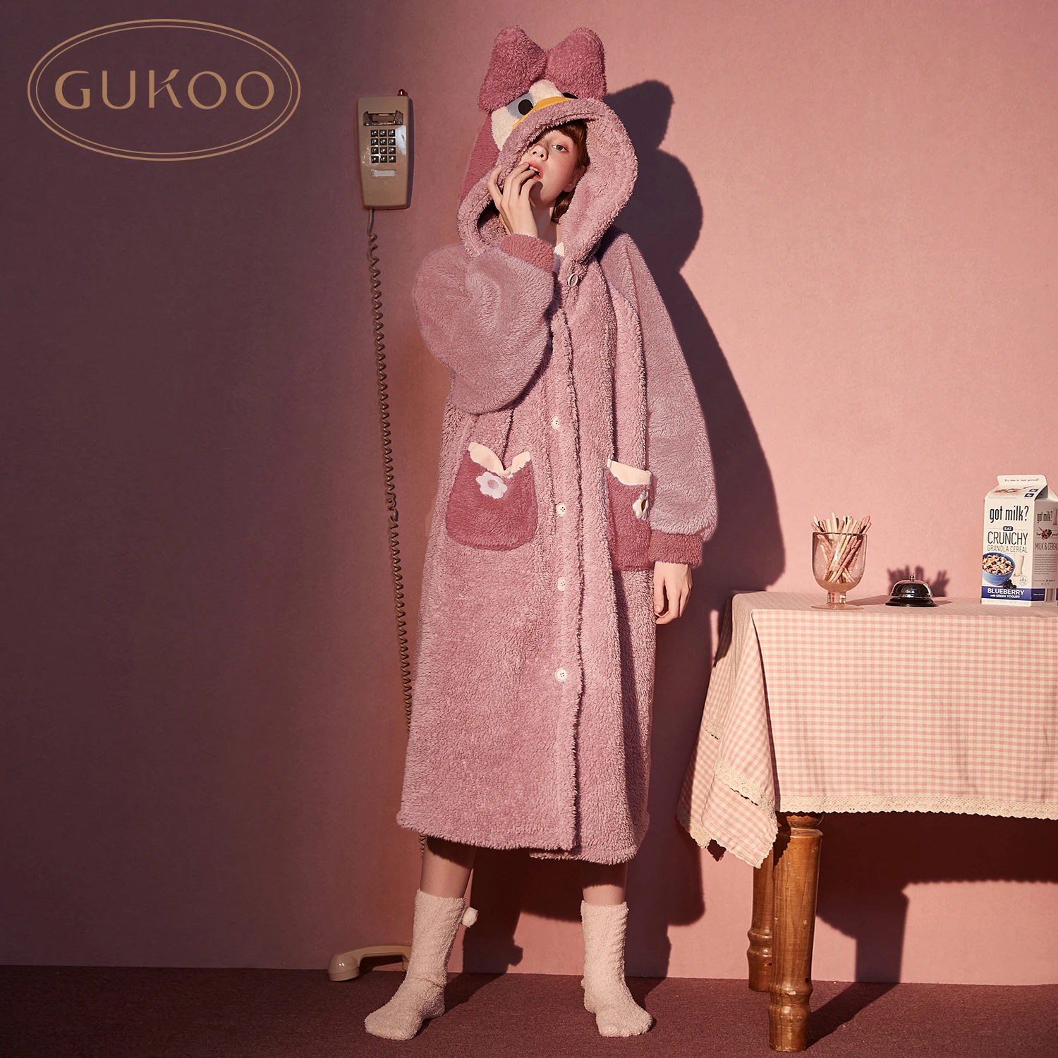 Nightgown woman winter long nightgown woman Autumn winter coral down nightgown Woman Winter home dress winter