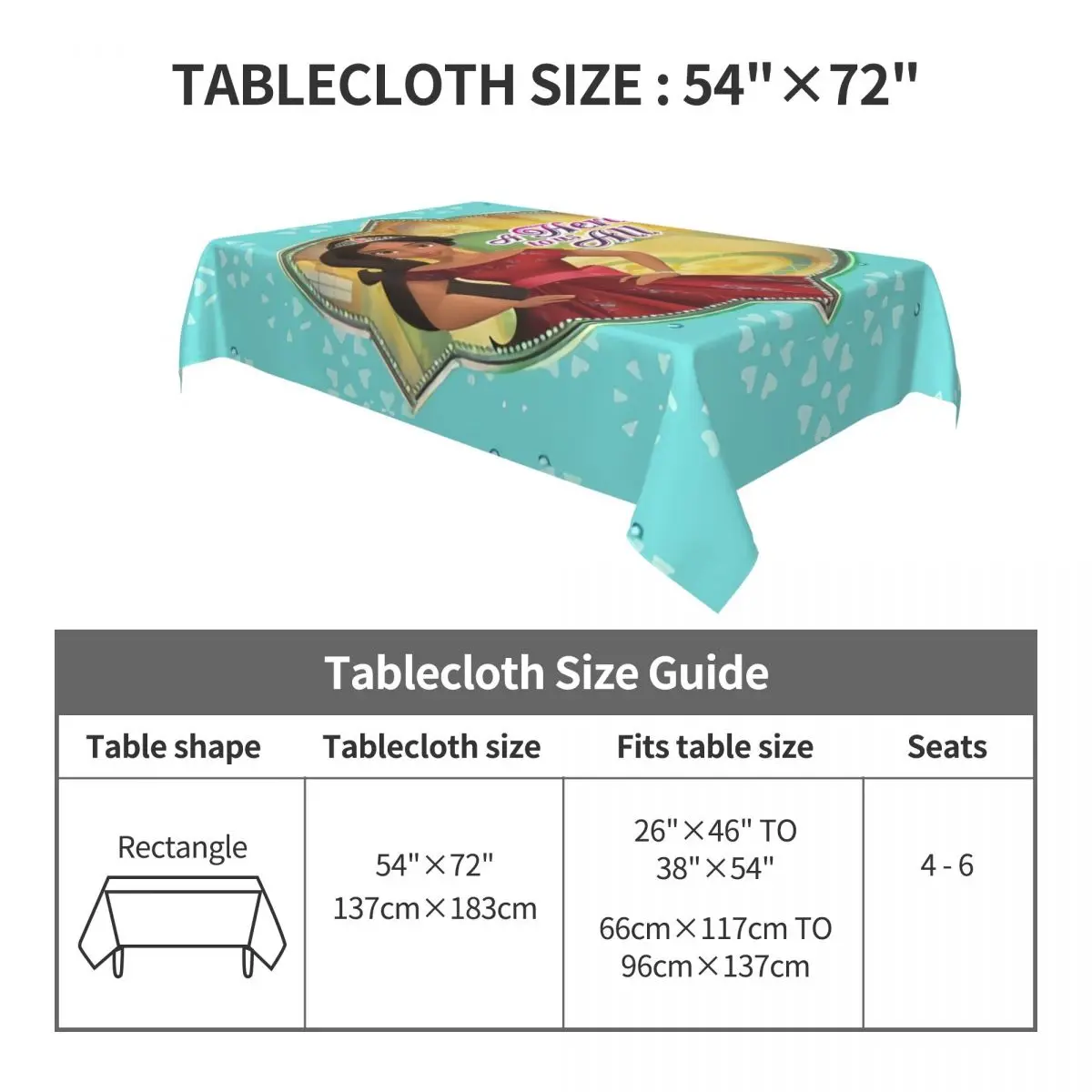 Прямоугольная Декоративная скатерть Елена авалора Disney маслостойкая Скатерть