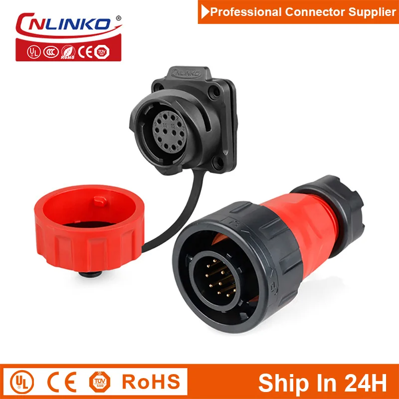 

Cnlinko YM24 M24 12pin Waterproof Power Signal Aviation Cable Connector Plug Socket Joint for Woodwork Mining Marin Machinery