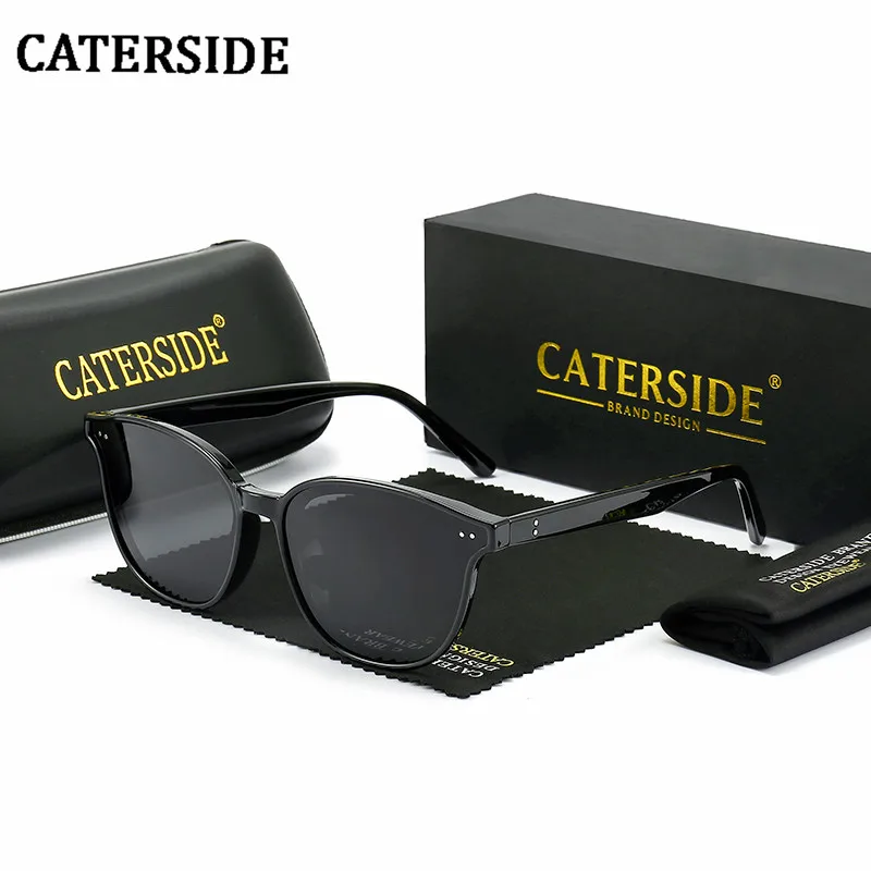 

Женские поляризованные солнцезащитные очки CATERSIDE, круглые Модные солнцезащитные очки унисекс в Корейском стиле ретро серого цвета для вожд...